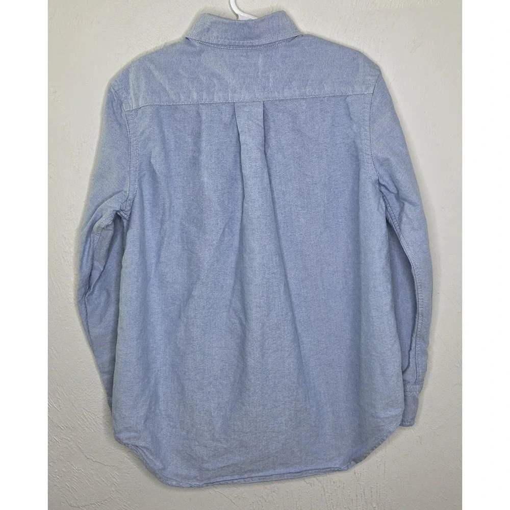 Ralph Lauren Blue Denim Chambray Long Sleeve Shirt Boy's Small Size 8 Pony Logo